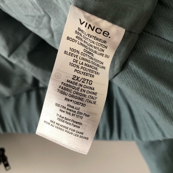 Vince Jade Light Zip Front Flight Plus Jacket 2X - Picture 9 of 13